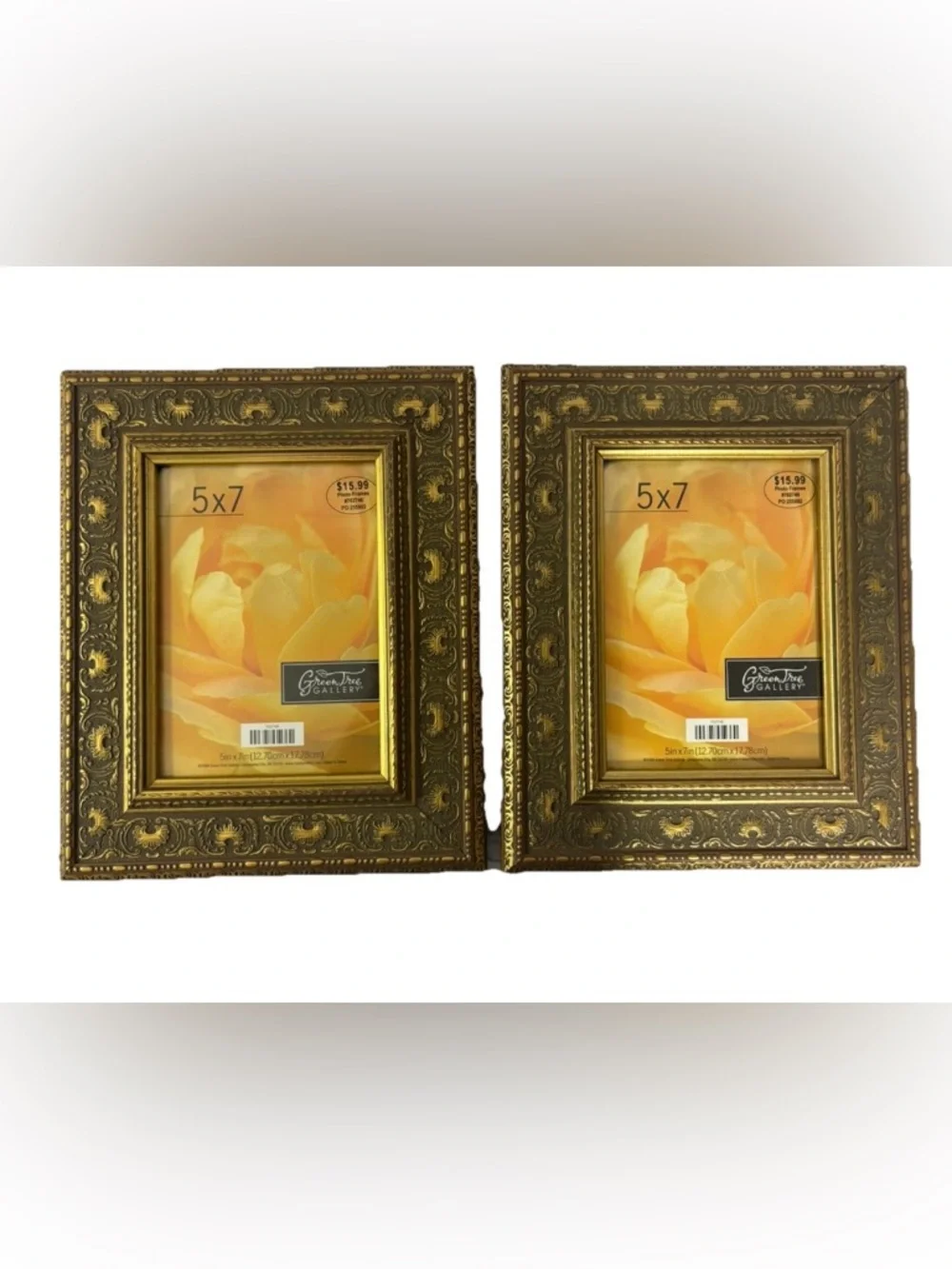 Gold Ornate Picture Frames Holds 5x7 (frame 9x11) Green Tree Gallery Set Of 2